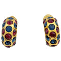 Dior Color Stone Earrings Gold Plated