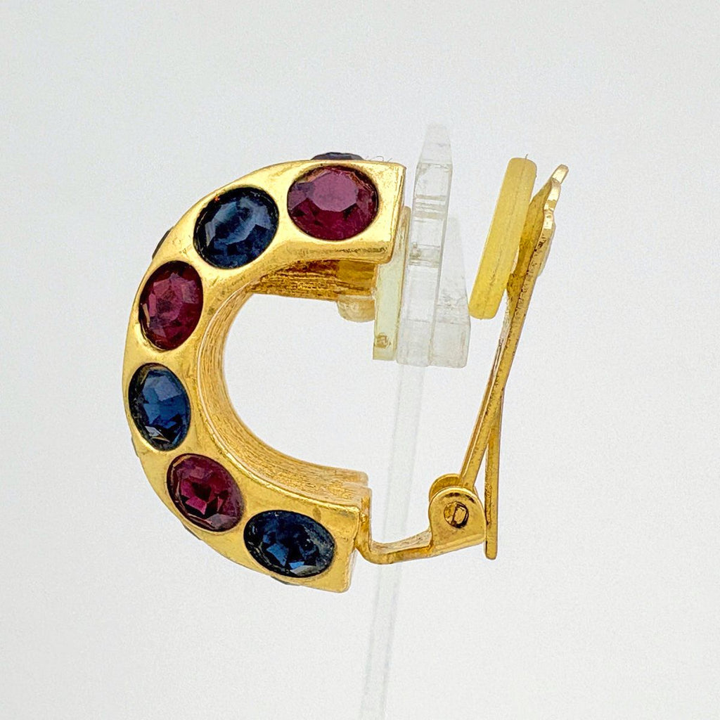 Dior Color Stone Earrings Gold Plated — view 2