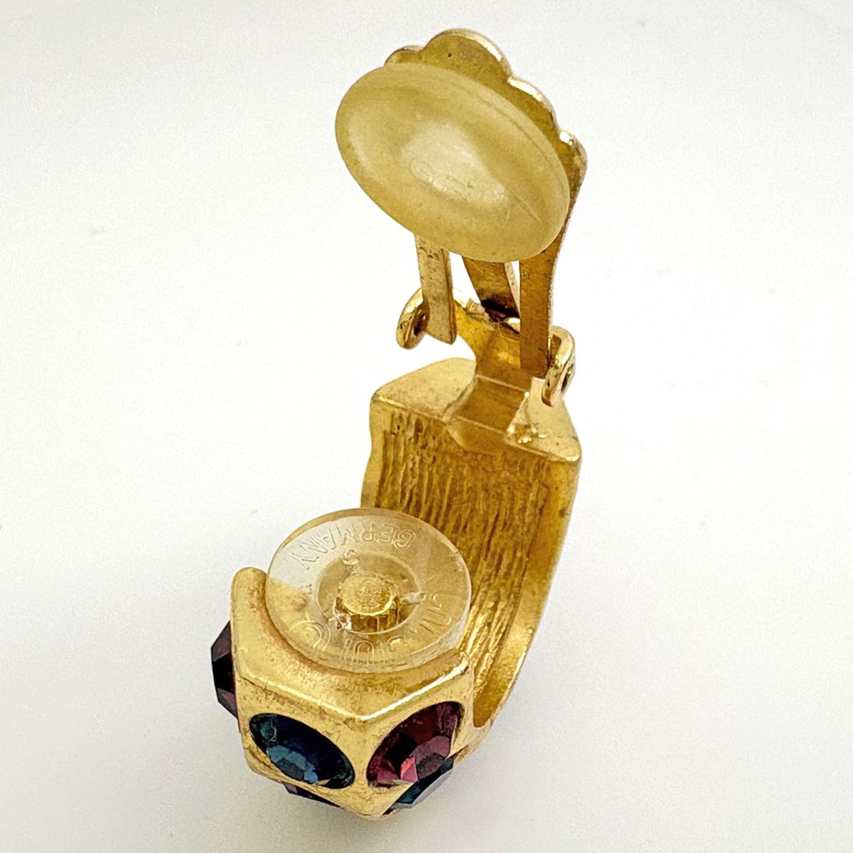 Dior Color Stone Earrings Gold Plated — view 3