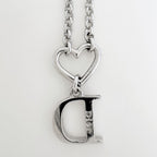 Dior Logo Necklace Rhinestone Silver Plated — view 2