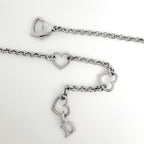 Dior Logo Necklace Rhinestone Silver Plated — view 3