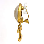Chanel CC Logo Faux Purse Earrings Round Swing Gold Plated — view 2
