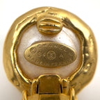 Chanel CC Logo Faux Purse Earrings Round Swing Gold Plated — view 5