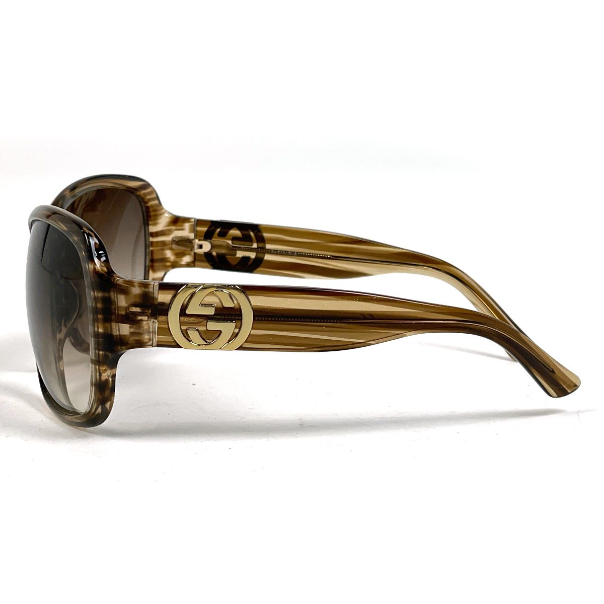Gucci Interlocking Sunglasses Gradient Acetate Brown Eyewear — view 2