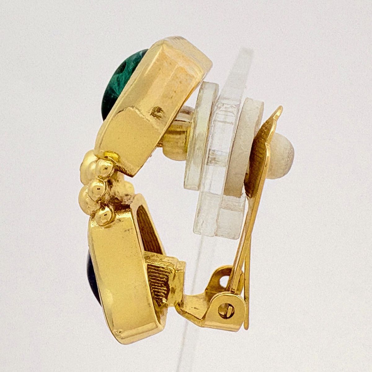 Dior Color Stone Earrings Gold Plated — view 2