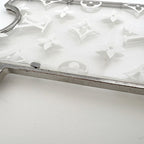 Louis Vuitton Cles LV Priz Key Holder ID Charm Card Case Plastic Clear White — view 5
