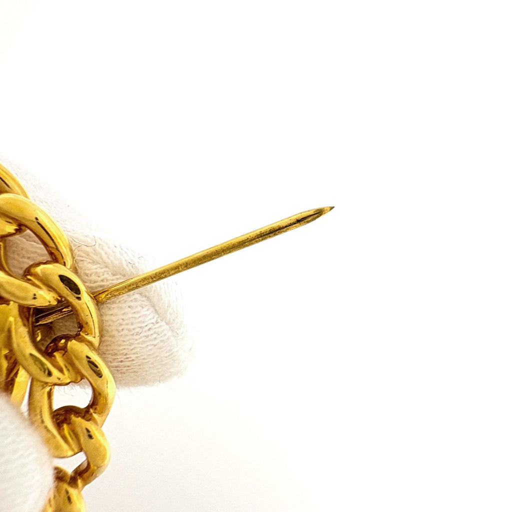 Chanel CC Logo Brooch Chain Turnlock Gold Plated — view 4