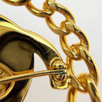 Chanel CC Logo Brooch Chain Turnlock Gold Plated — view 3