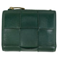 Bottega Veneta Maxi Intrecciato Bifold Wallet Leather Green