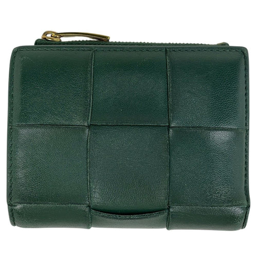 Bottega Veneta Maxi Intrecciato Bifold Wallet Leather Green