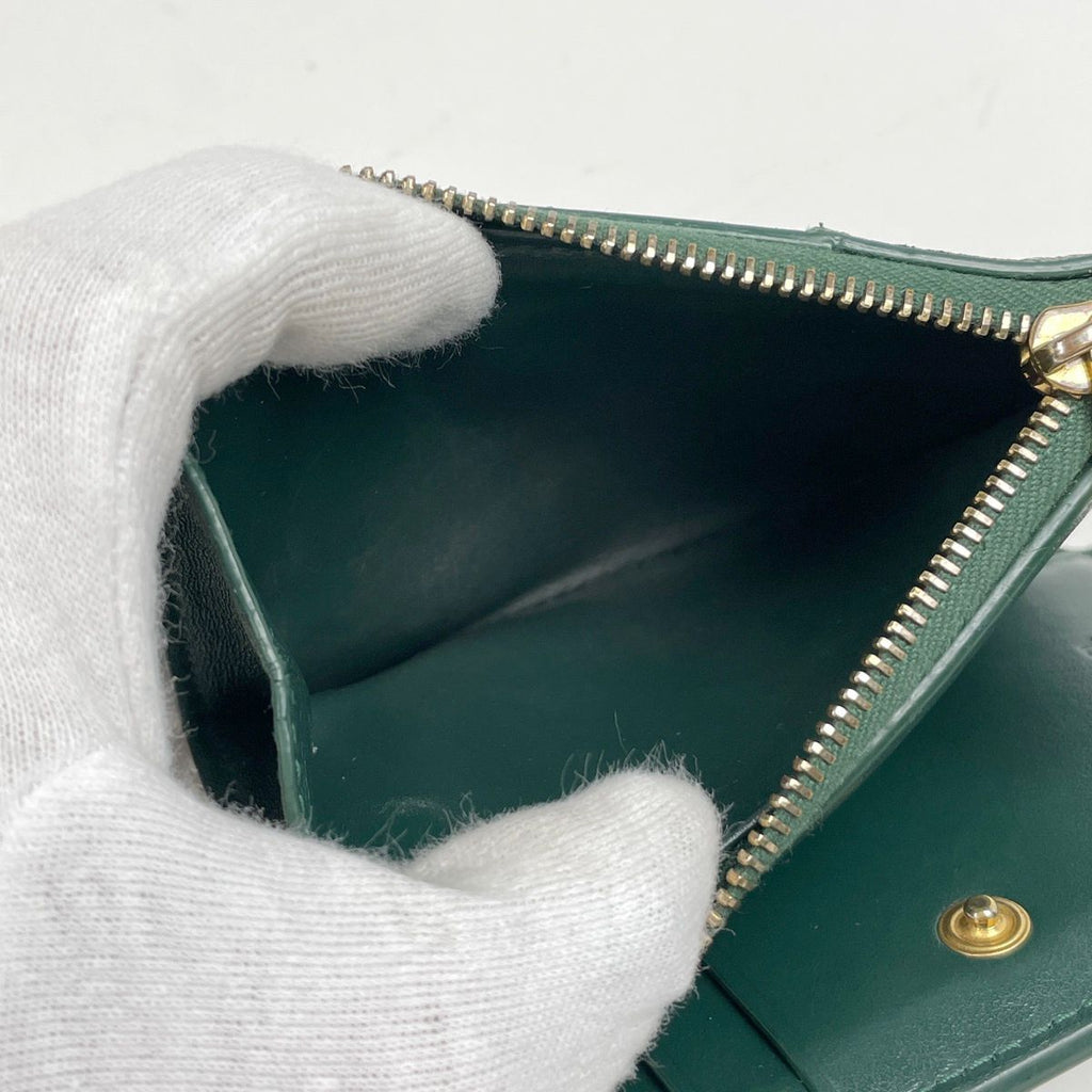 Bottega Veneta Maxi Intrecciato Bifold Wallet Leather Green — view 8