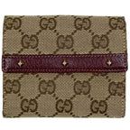 Gucci GG Pattern Bifold Wallet Canvas Brown