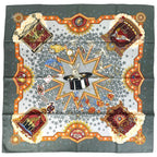 Hermes Carre 90 la Magie Magic Scarf Silk Gray Multicolor