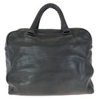 Bottega Veneta Intrecciato Black Gunmetal Leather Business Briefcase — view 2