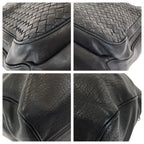 Bottega Veneta Intrecciato Black Gunmetal Leather Business Briefcase — view 3