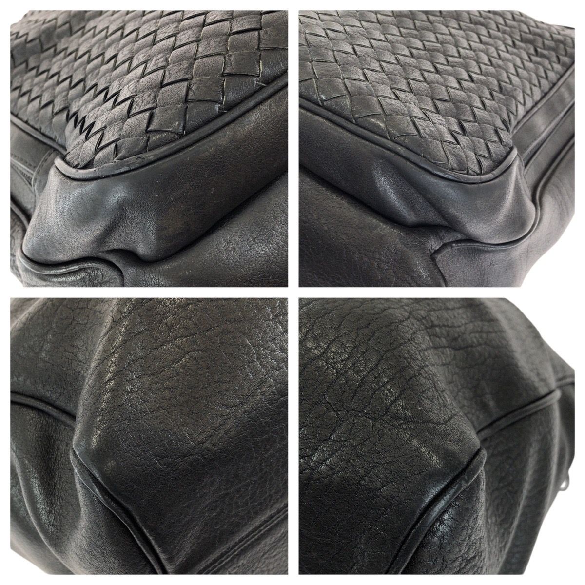 Bottega Veneta Intrecciato Black Gunmetal Leather Business Briefcase — view 3