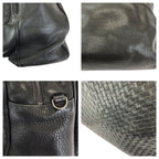 Bottega Veneta Intrecciato Black Gunmetal Leather Business Briefcase — view 5