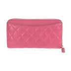 Chanel Quilted CC Logo Pink Gold Caviar Leather Wallet Zip Around — view 2