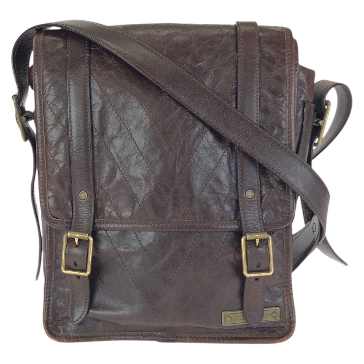 Louis Vuitton Cuir Soana Trotteur Brown Gold Leather Shoulder