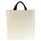 Prada Water Bottle White Black Silver Leather Tote Business — view 2