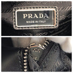 Prada Water Bottle White Black Silver Leather Tote Business — view 4