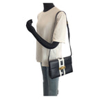 Celine Vintage Logo Ribbon Navy White Gold Leather Shoulder Bag Pochette — view 7