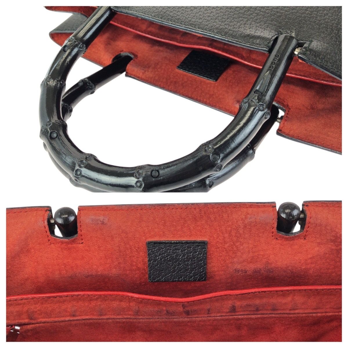 Gucci Bamboo Black Silver Leather 002 Tote — view 5