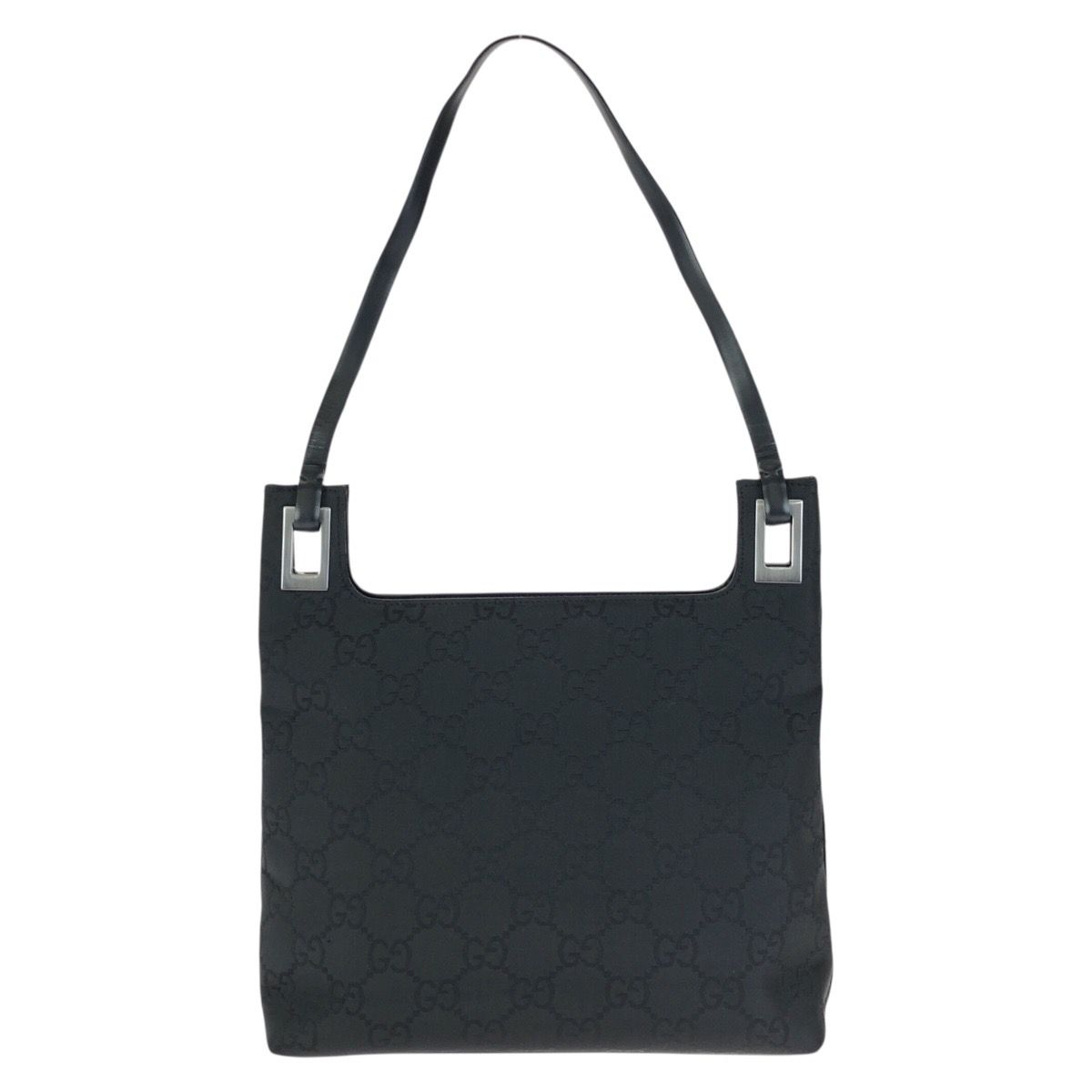 Gucci GG Pattern Black Gunmetal Nylon 001 Shoulder — view 2