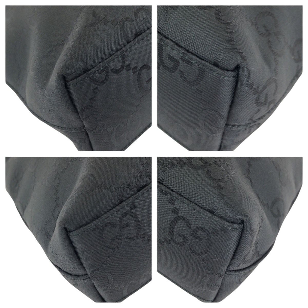 Gucci GG Pattern Black Gunmetal Nylon 001 Shoulder — view 3