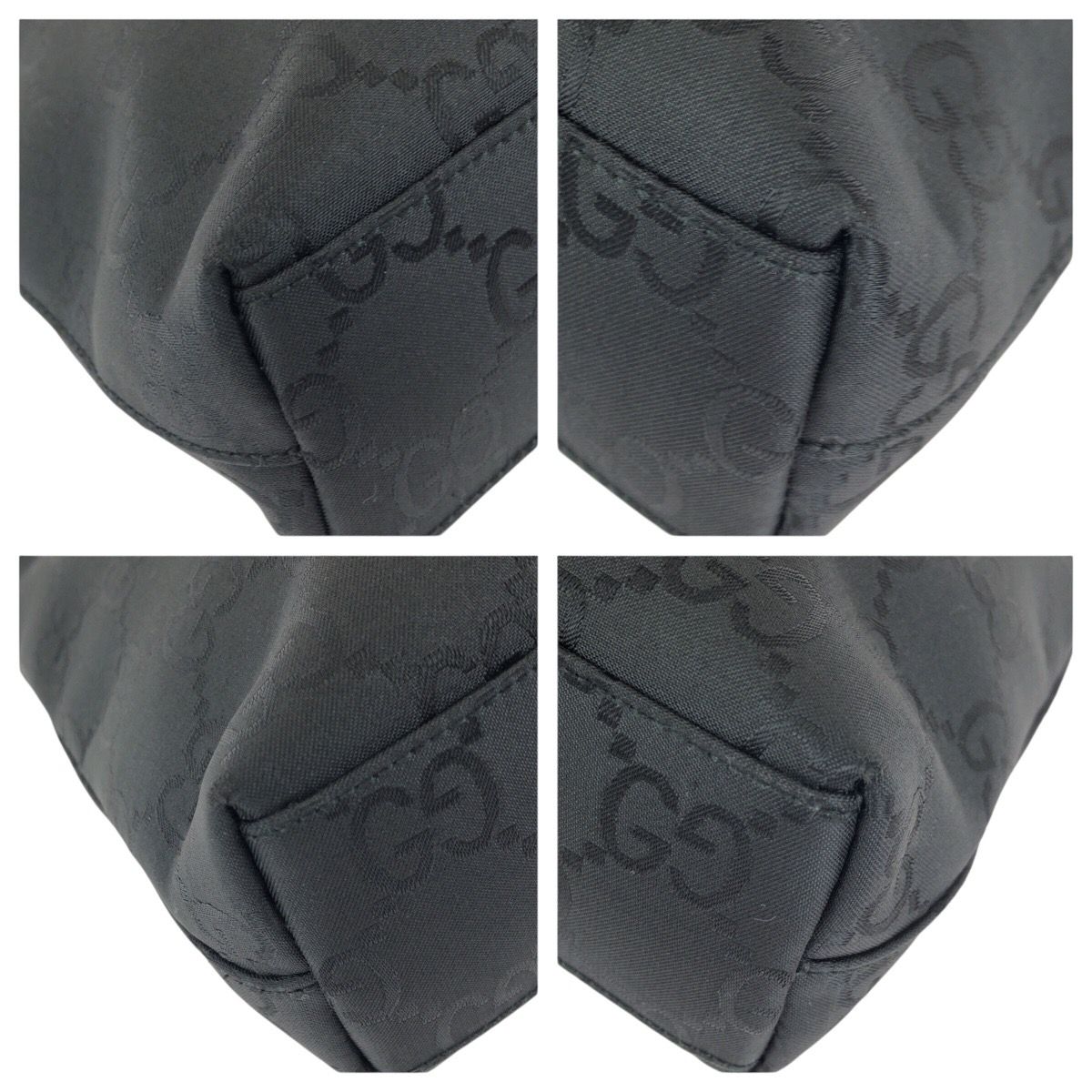 Gucci GG Pattern Black Gunmetal Nylon 001 Shoulder — view 3