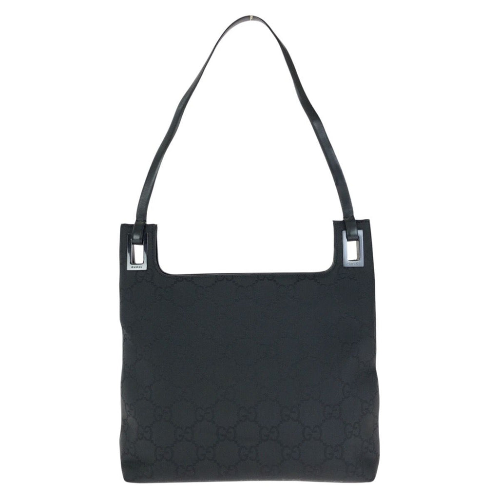 Gucci GG Pattern Black Gunmetal Nylon 001 Shoulder