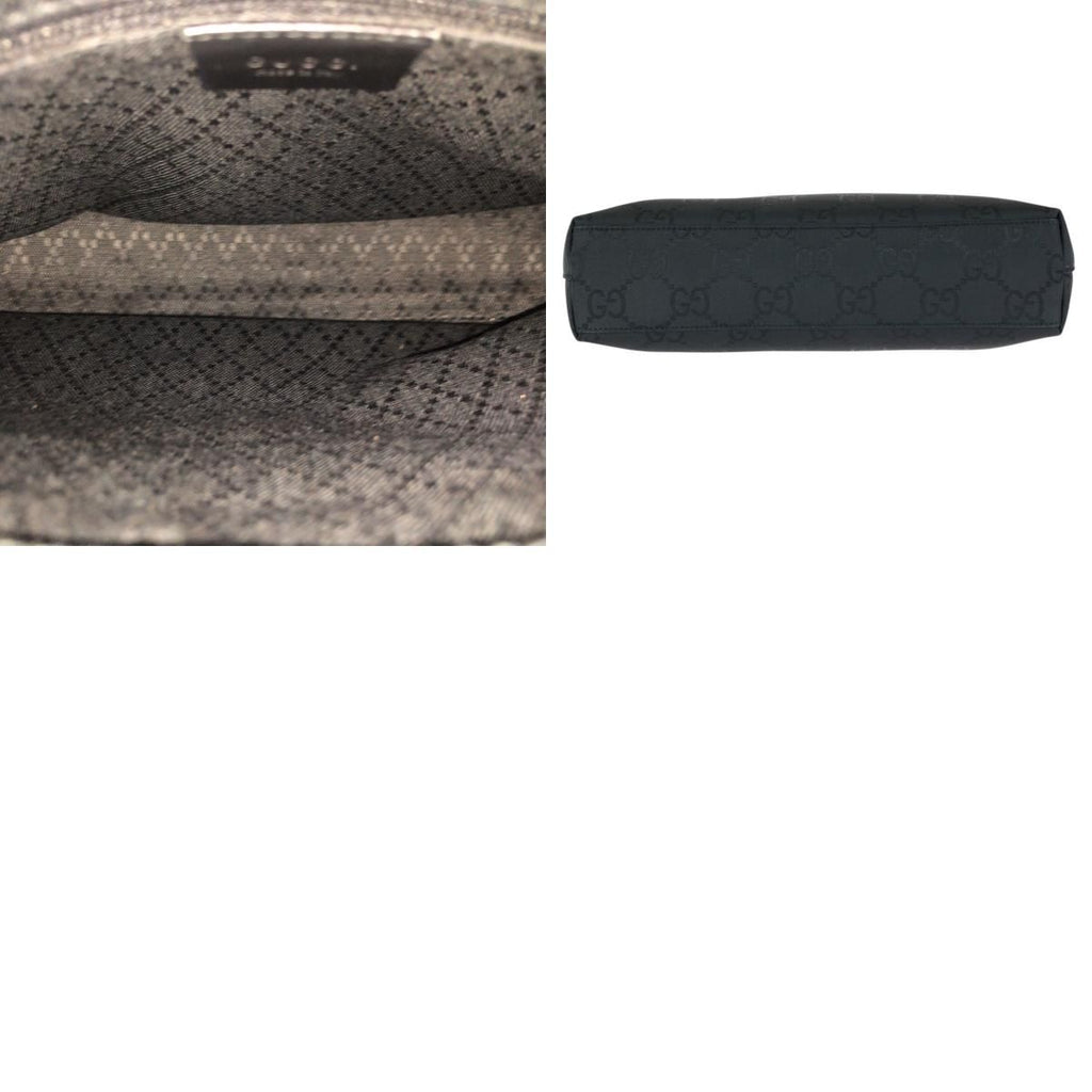 Gucci GG Pattern Black Gunmetal Nylon 001 Shoulder — view 9