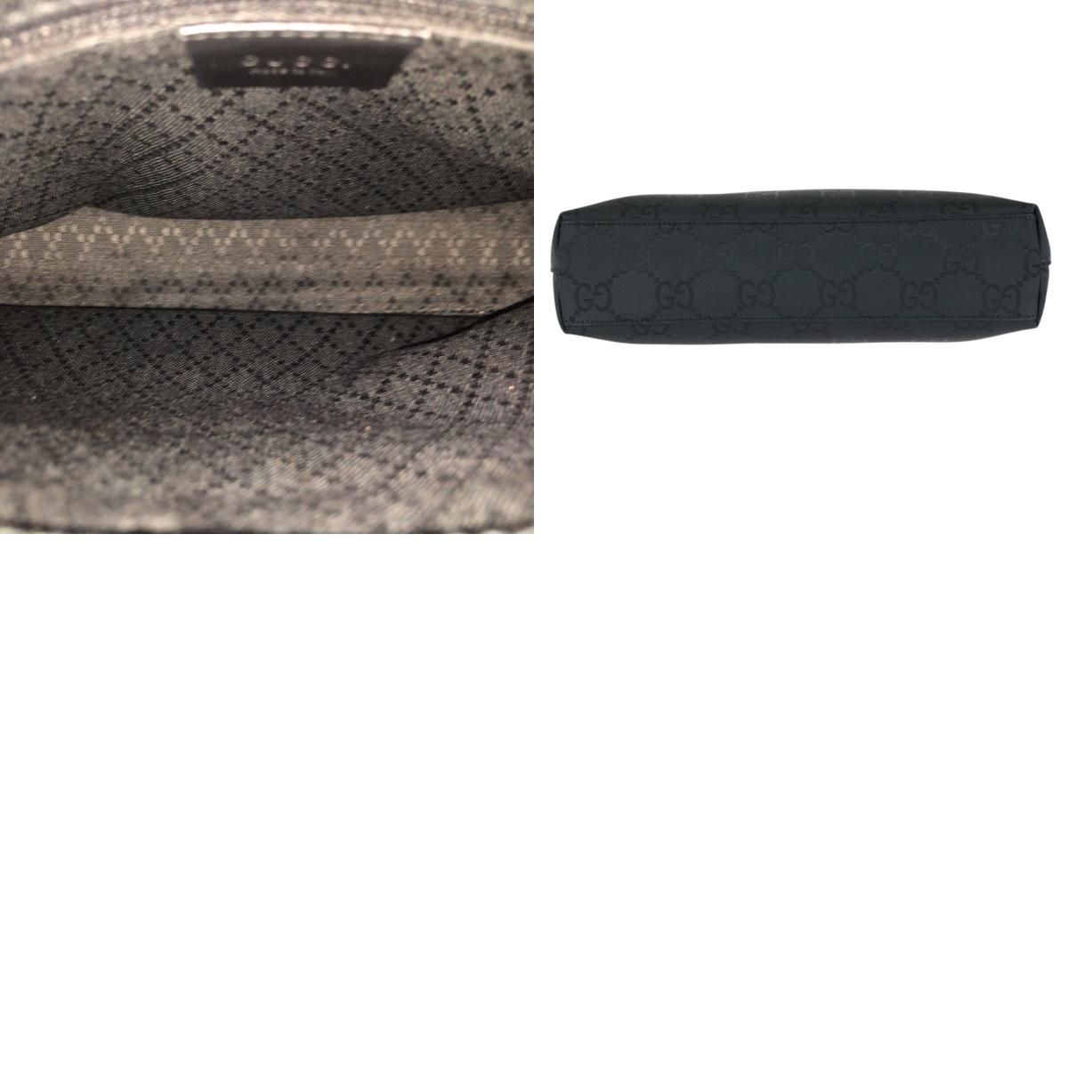 Gucci GG Pattern Black Gunmetal Nylon 001 Shoulder — view 9