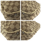 Gucci Beige Gunmetal GG Canvas Leather Tote — view 3