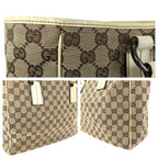Gucci Beige Gunmetal GG Canvas Leather Tote — view 6