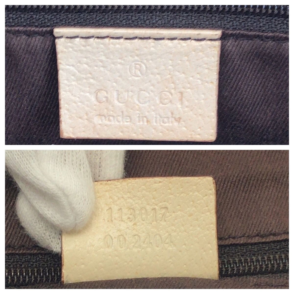 Gucci Beige Gunmetal GG Canvas Leather Tote — view 4