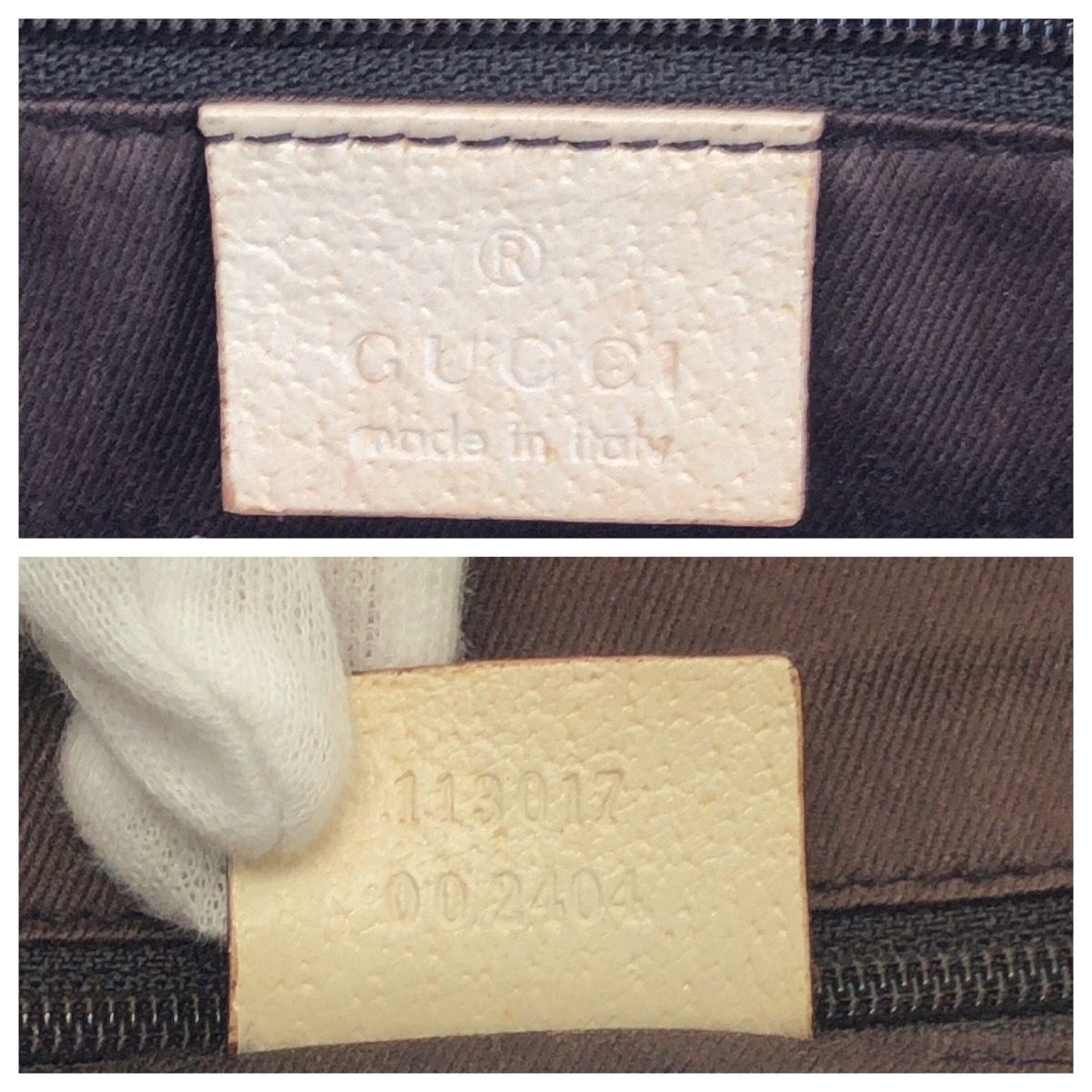Gucci Beige Gunmetal GG Canvas Leather Tote — view 4