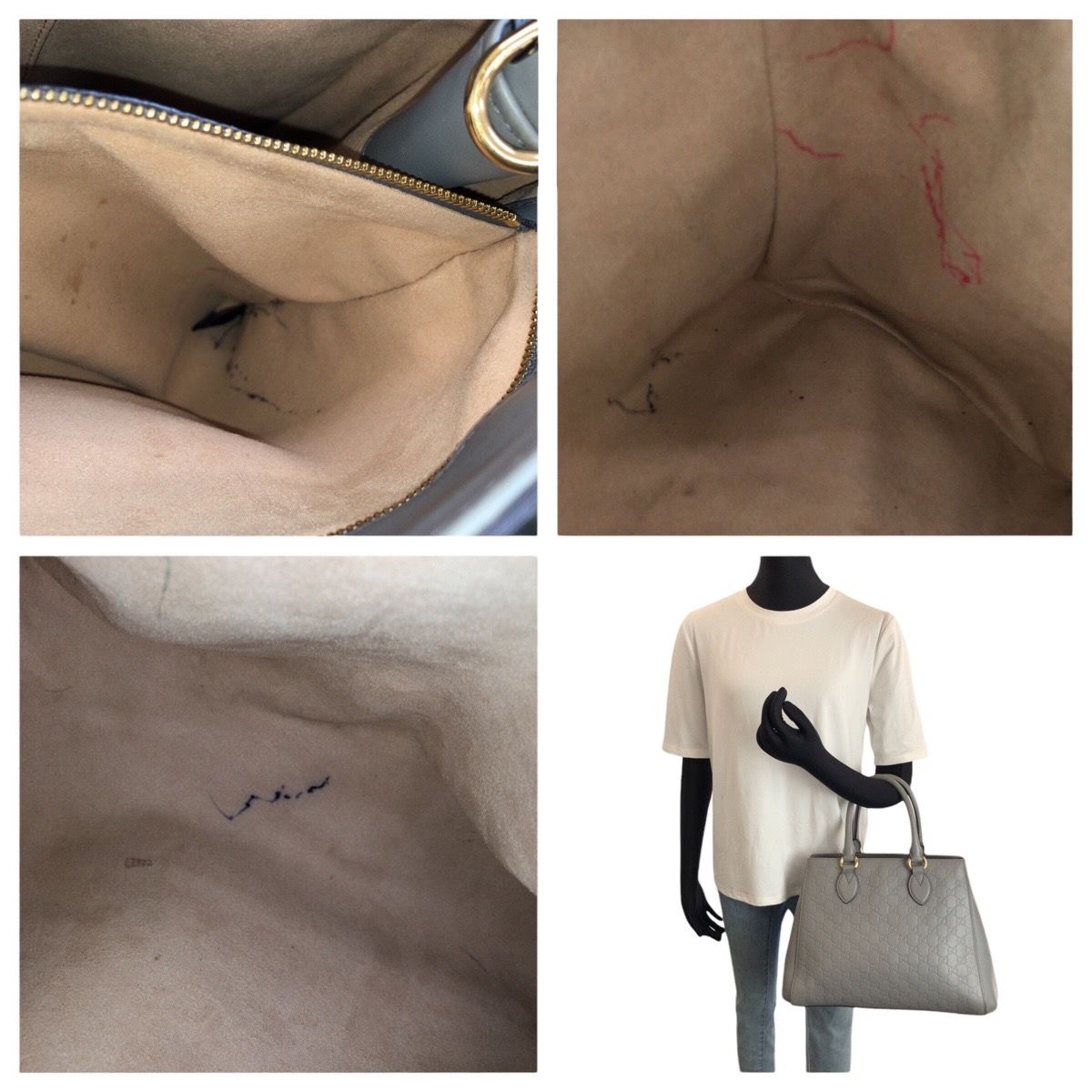 Gucci Guccissima Gray Gold Leather Tote — view 7