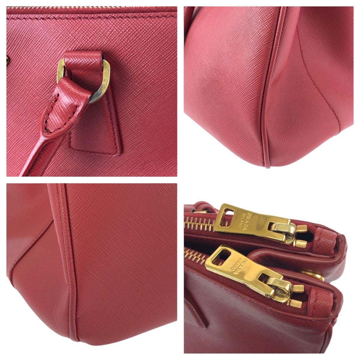 Prada Saffiano Red Gold Leather Tote — view 5