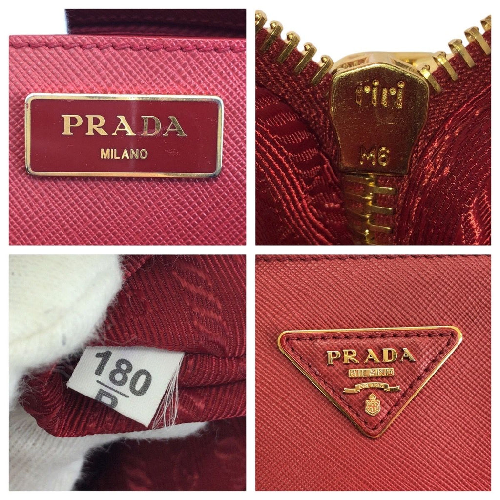 Prada Saffiano Red Gold Leather Tote — view 4