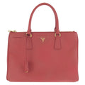 Prada Saffiano Red Gold Leather Tote