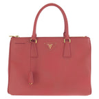 Prada Saffiano Red Gold Leather Tote