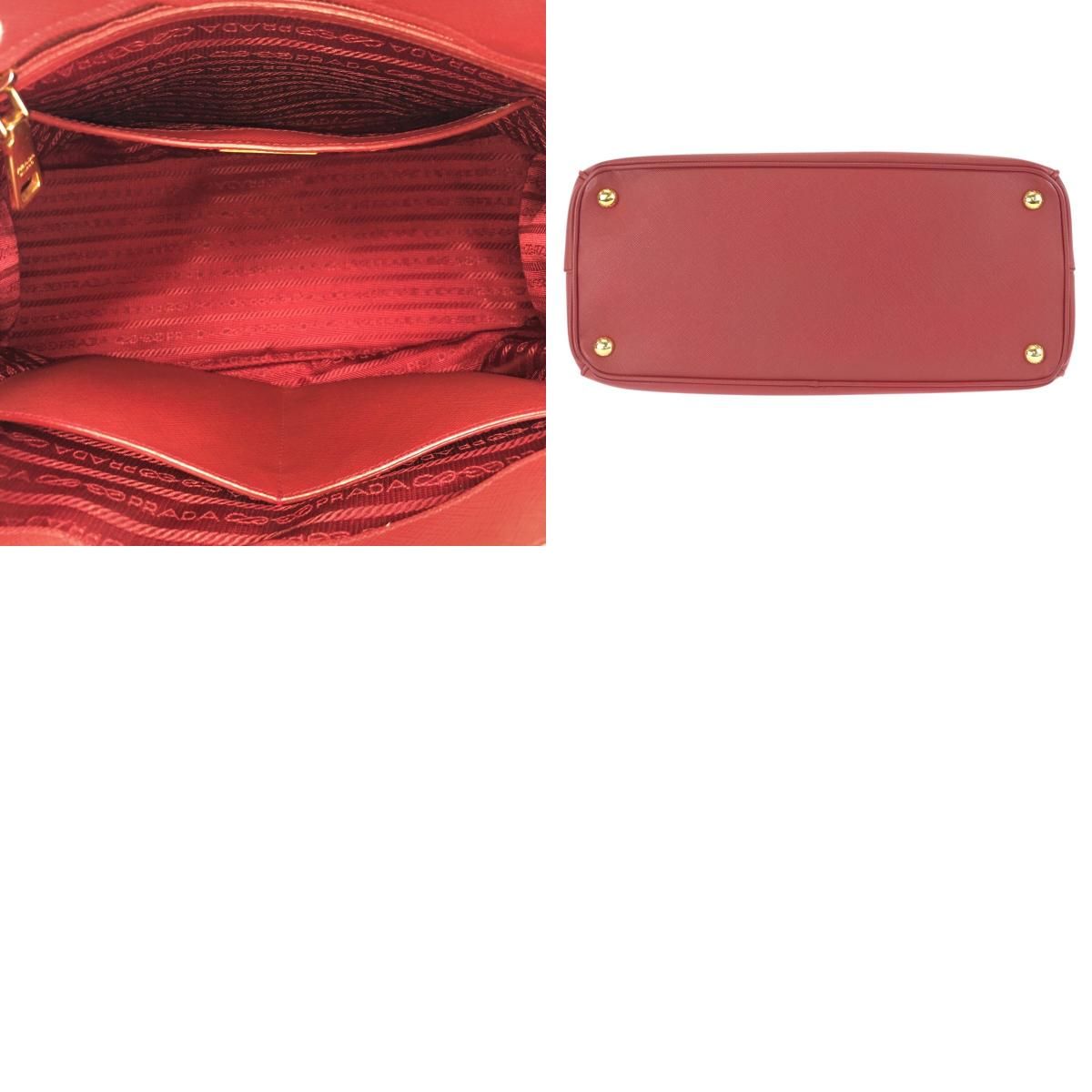 Prada Saffiano Red Gold Leather Tote — view 9