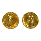 Chanel Vintage Lava CC Logo Gold Plated Earrings — view 2