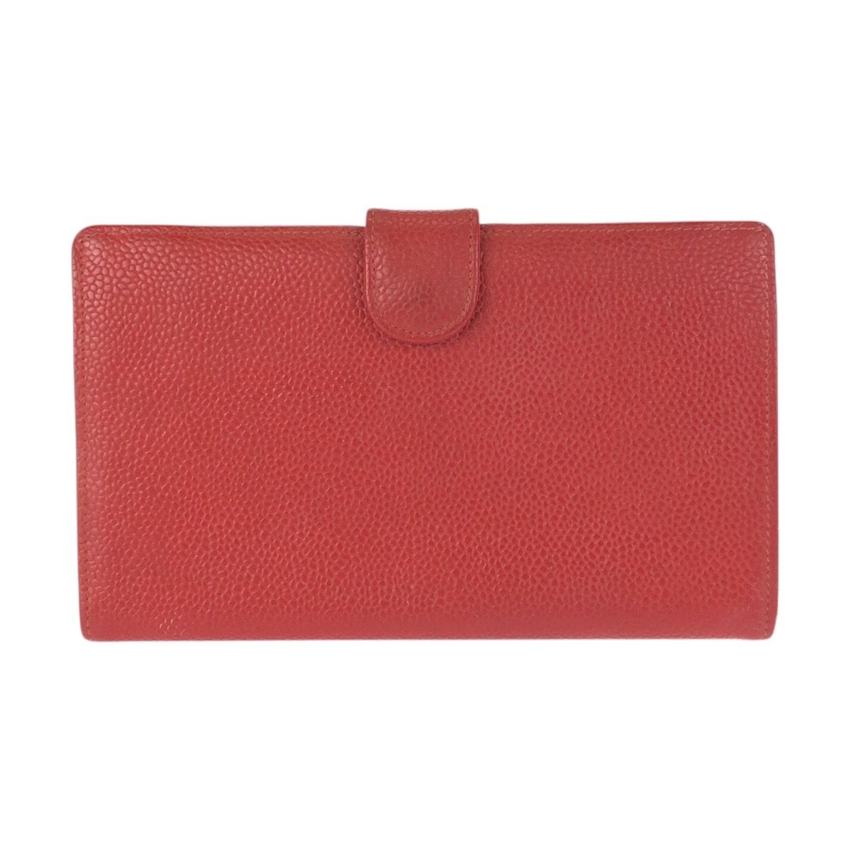 Chanel Vintage CC Logo Red Gold Caviar Leather Wallet — view 2