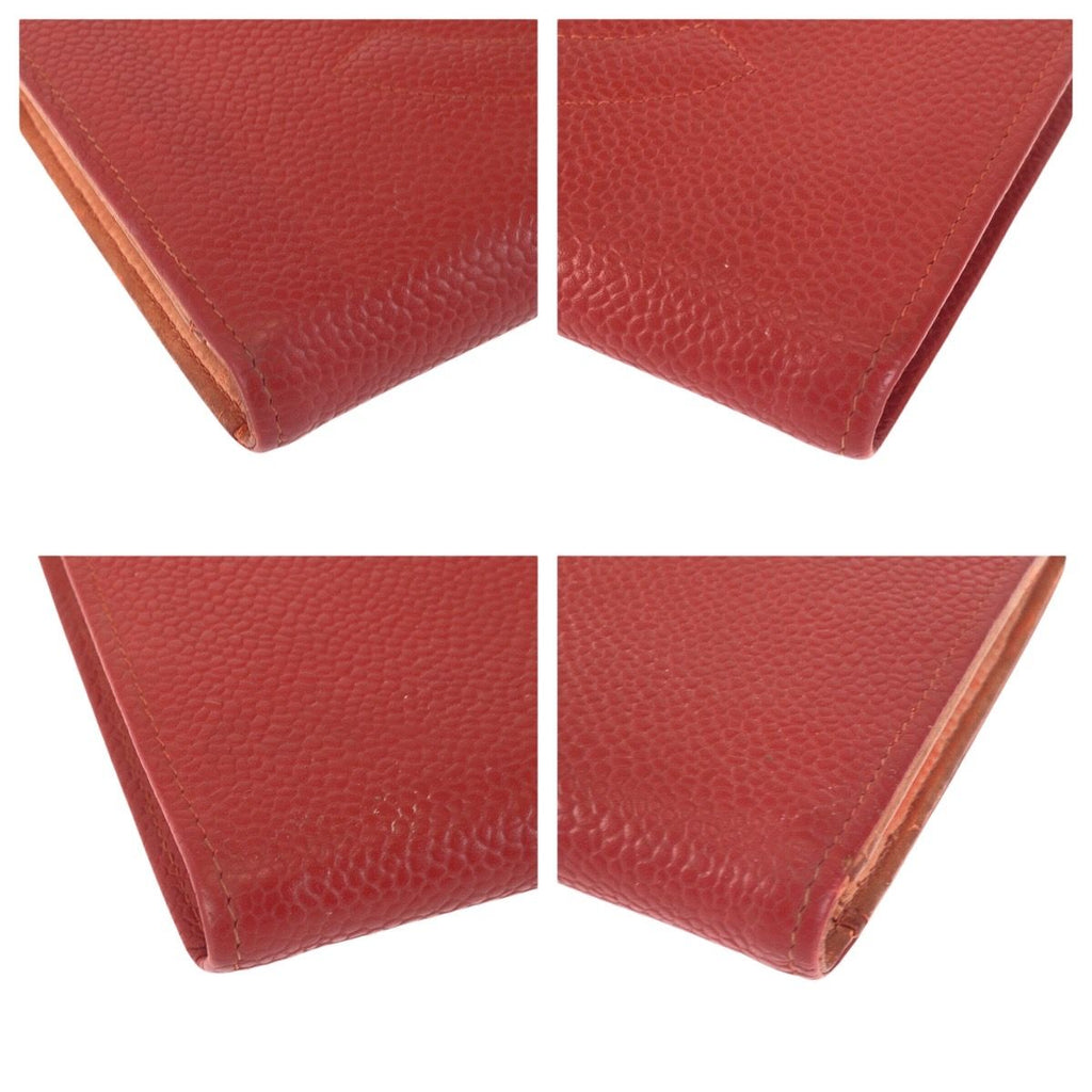 Chanel Vintage CC Logo Red Gold Caviar Leather Wallet — view 3