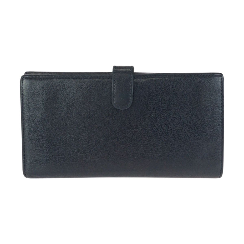 Chanel Camellia CC Logo Black Silver Leather Wallet — view 2