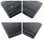 Chanel Camellia CC Logo Black Silver Leather Wallet — view 4