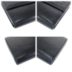 Chanel Camellia CC Logo Black Silver Leather Wallet — view 3