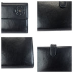Chanel Camellia CC Logo Black Silver Leather Wallet — view 6